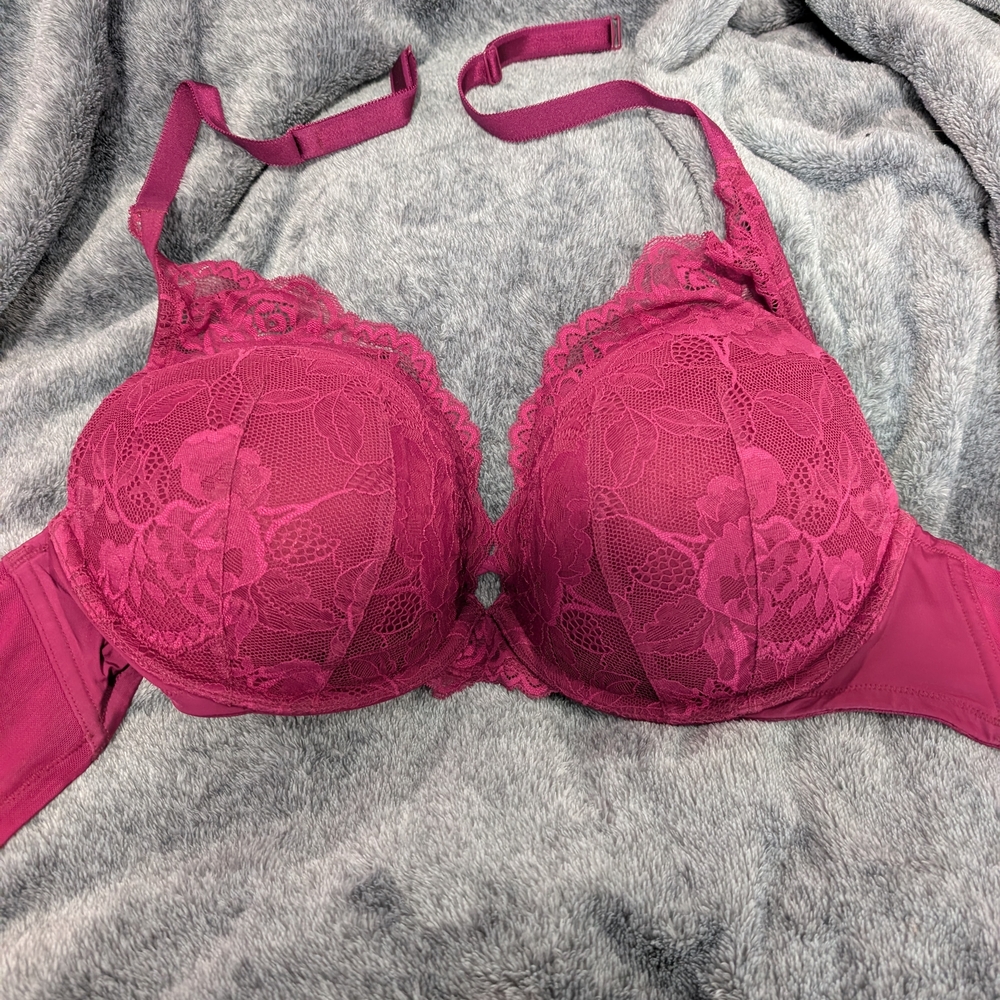 Torrid Lace Underwire Bra in Rich Pink